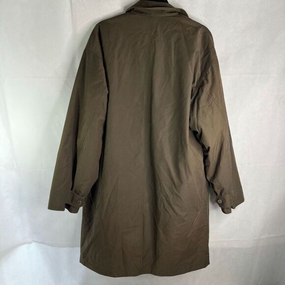 London Fog NWT Rainwear Short Trench Coat Green Removable Liner Sz Medium - Picture 2 of 13